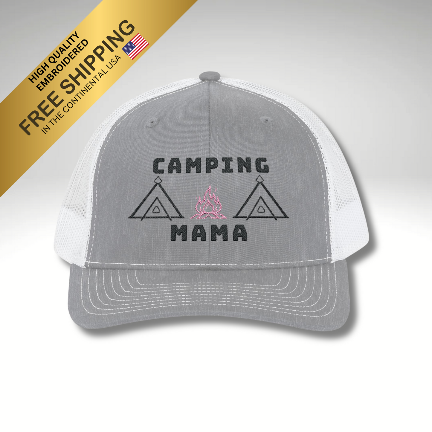 Camping Mama Snapback Embroidery Hat, Camping Gifts, Hiking Lovers Gifts, Van Life Lovers, Women's Hat, Mom Hat, Girlfriend Hat