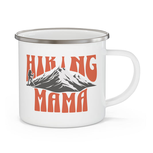 Personalized Camping Enamel Mug, Custom Outdoor Camping Gift for Mom Dad Couples, Unique Camp Lover Present, Personalized Campfire Mug,