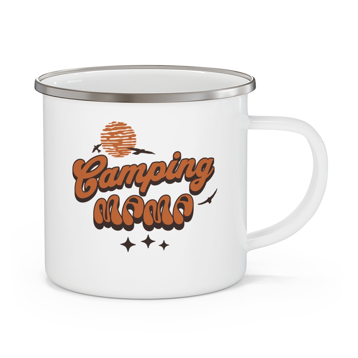 Personalized Camping Enamel Mug, Custom Outdoor Camping Gift for Mom Dad Couples, Unique Camp Lover Present, Personalized Campfire Mug,