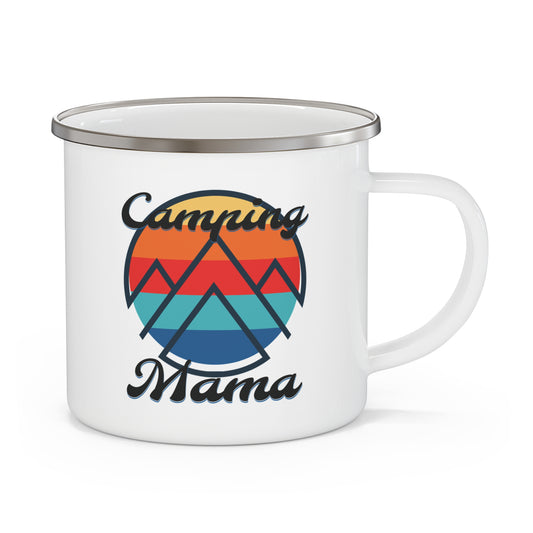 Personalized Camping Enamel Mug, Custom Outdoor Camping Gift for Mom Dad Couples, Unique Camp Lover Present, Personalized Campfire Mug,