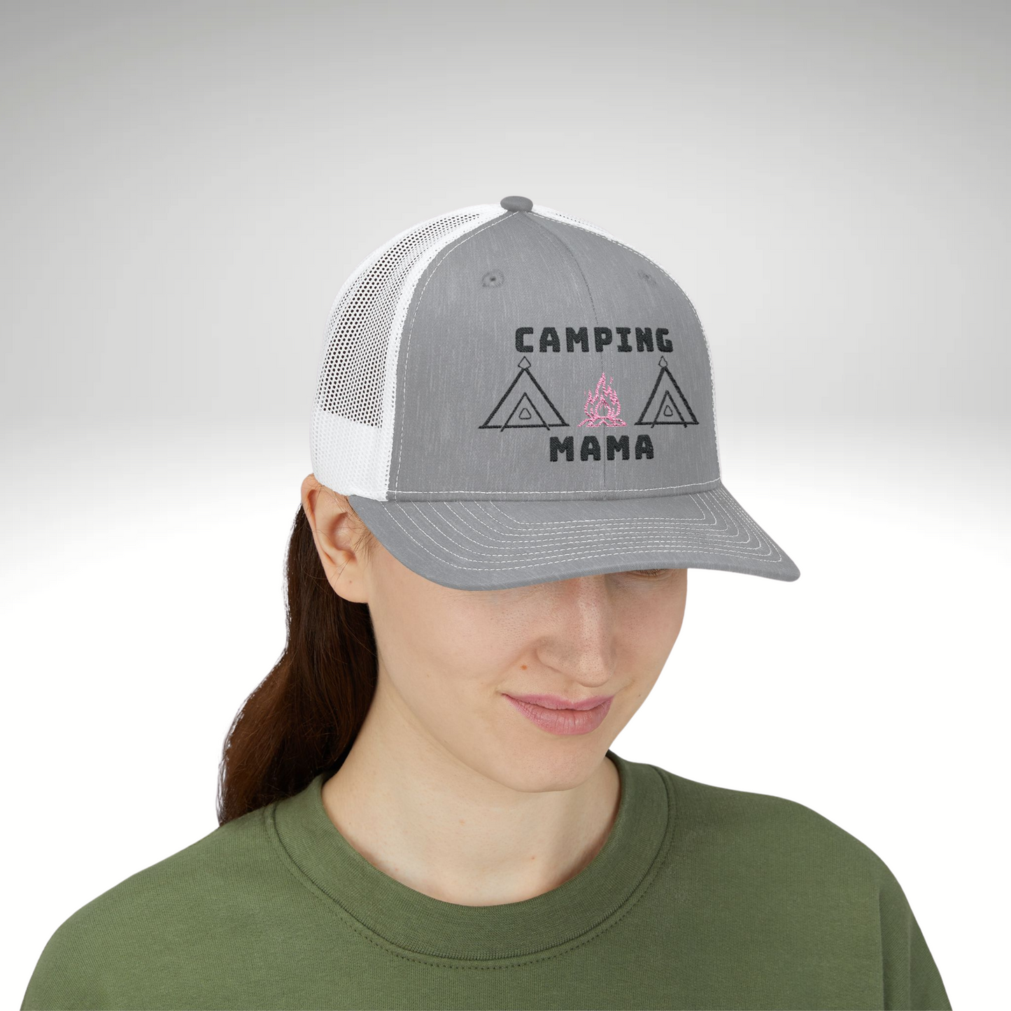 Camping Mama Snapback Embroidery Hat, Camping Gifts, Hiking Lovers Gifts, Van Life Lovers, Women's Hat, Mom Hat, Girlfriend Hat