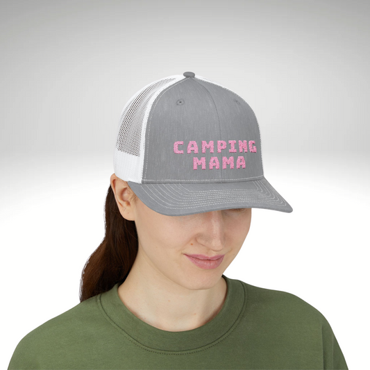 Camping Mama Snapback Embroidery Hat, Camping Gifts, Hiking Lovers Gifts, Van Life Lovers, Women's Hat, Mom Hat, Girlfriend Hat