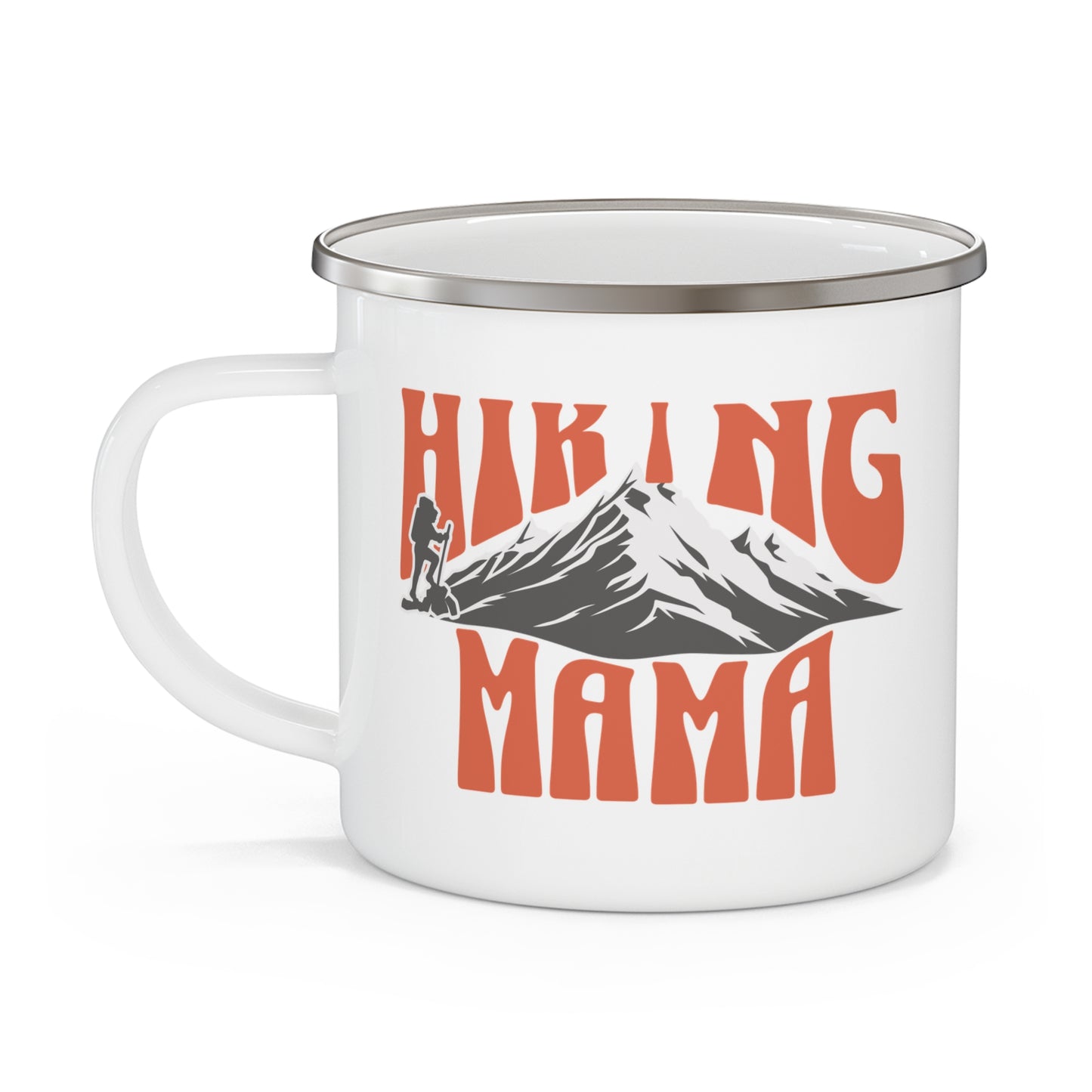 Personalized Camping Enamel Mug, Custom Outdoor Camping Gift for Mom Dad Couples, Unique Camp Lover Present, Personalized Campfire Mug,