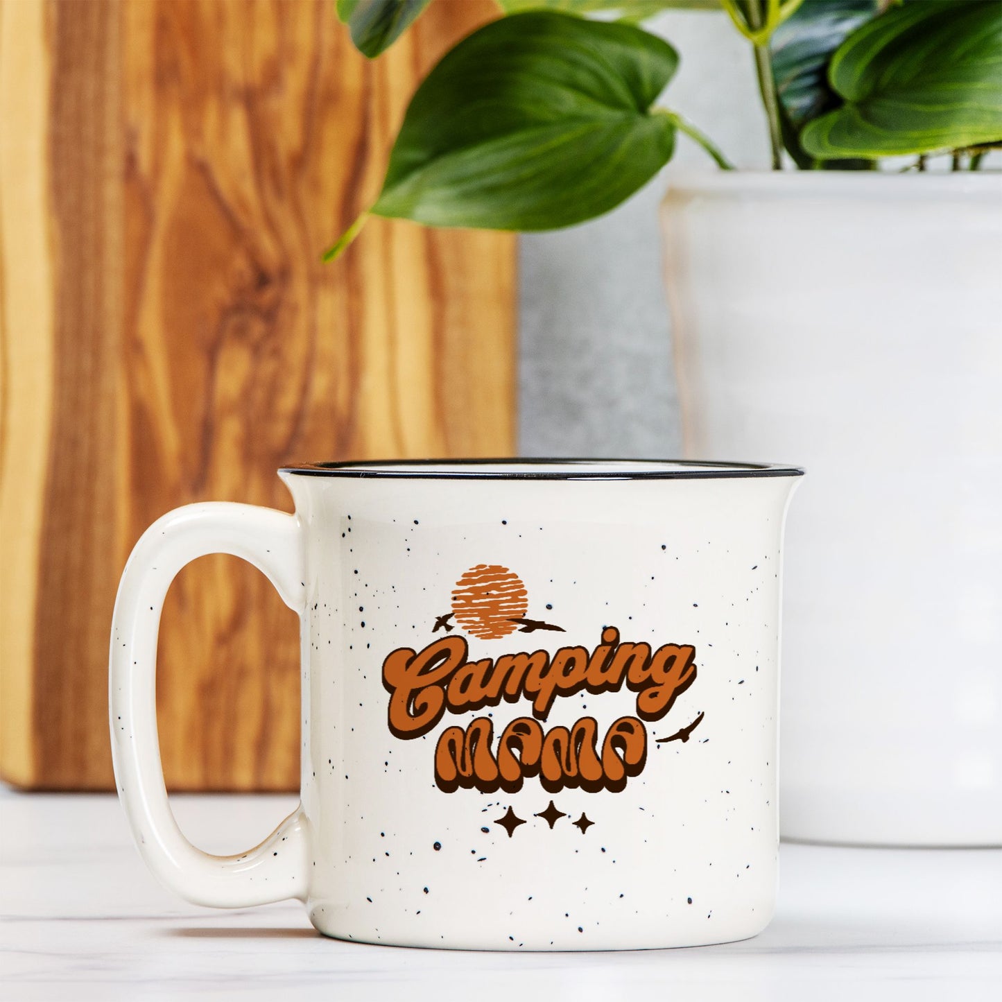 Ceramic Camp Mug Speckled Cream 13oz